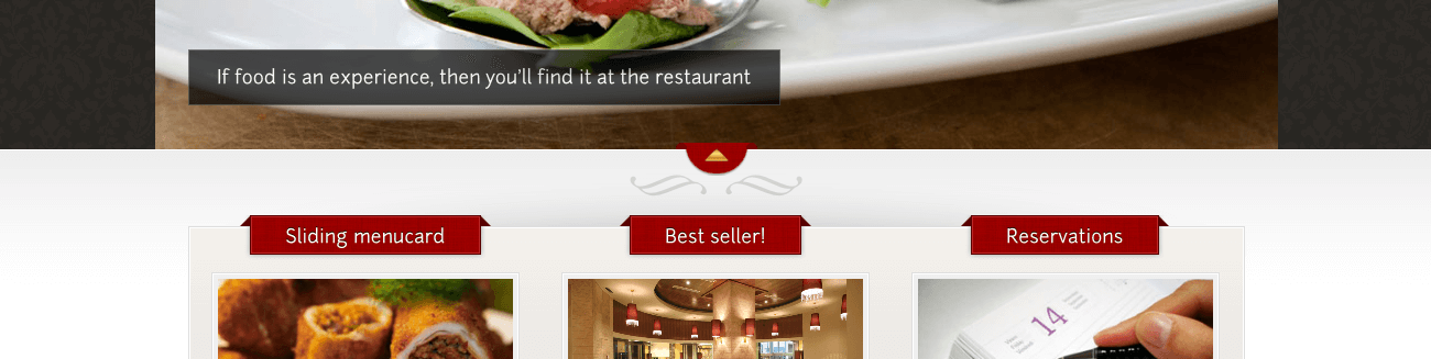 Example restaurant theme, with pre-installed widgets for taking reservations