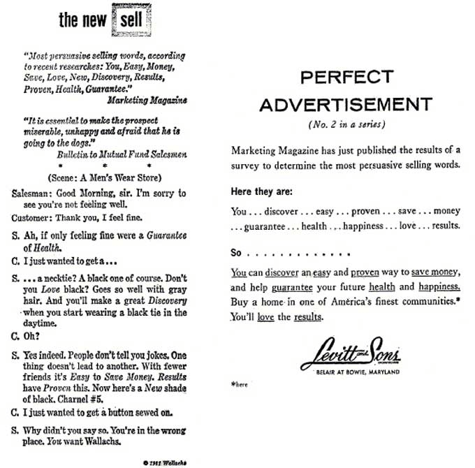 Most Persuavive Selling Words in ads according to the NY Times and Washington Post
