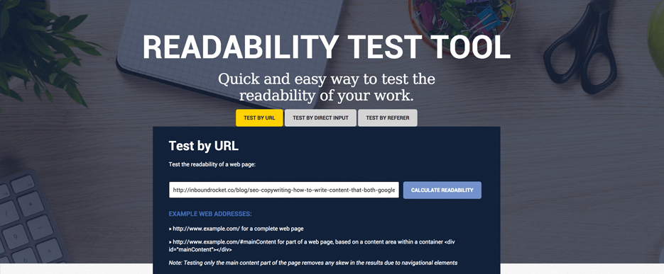 Read-Able Readability Test Tool