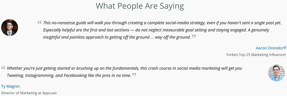 Examples of great social proof