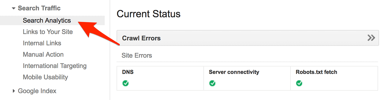 Google Search Console - Search Analytics