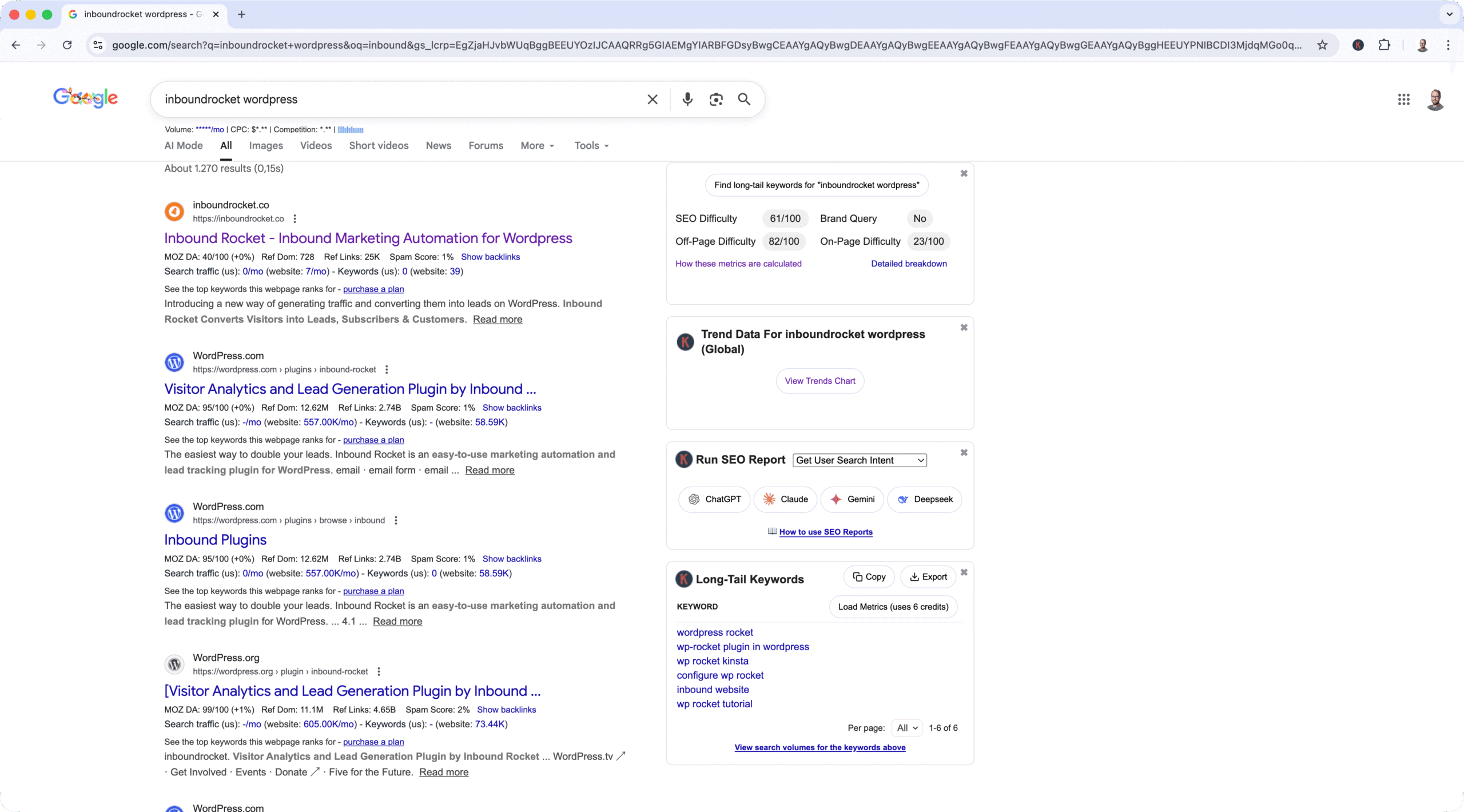 Keywords Everywhere Chrome Extension