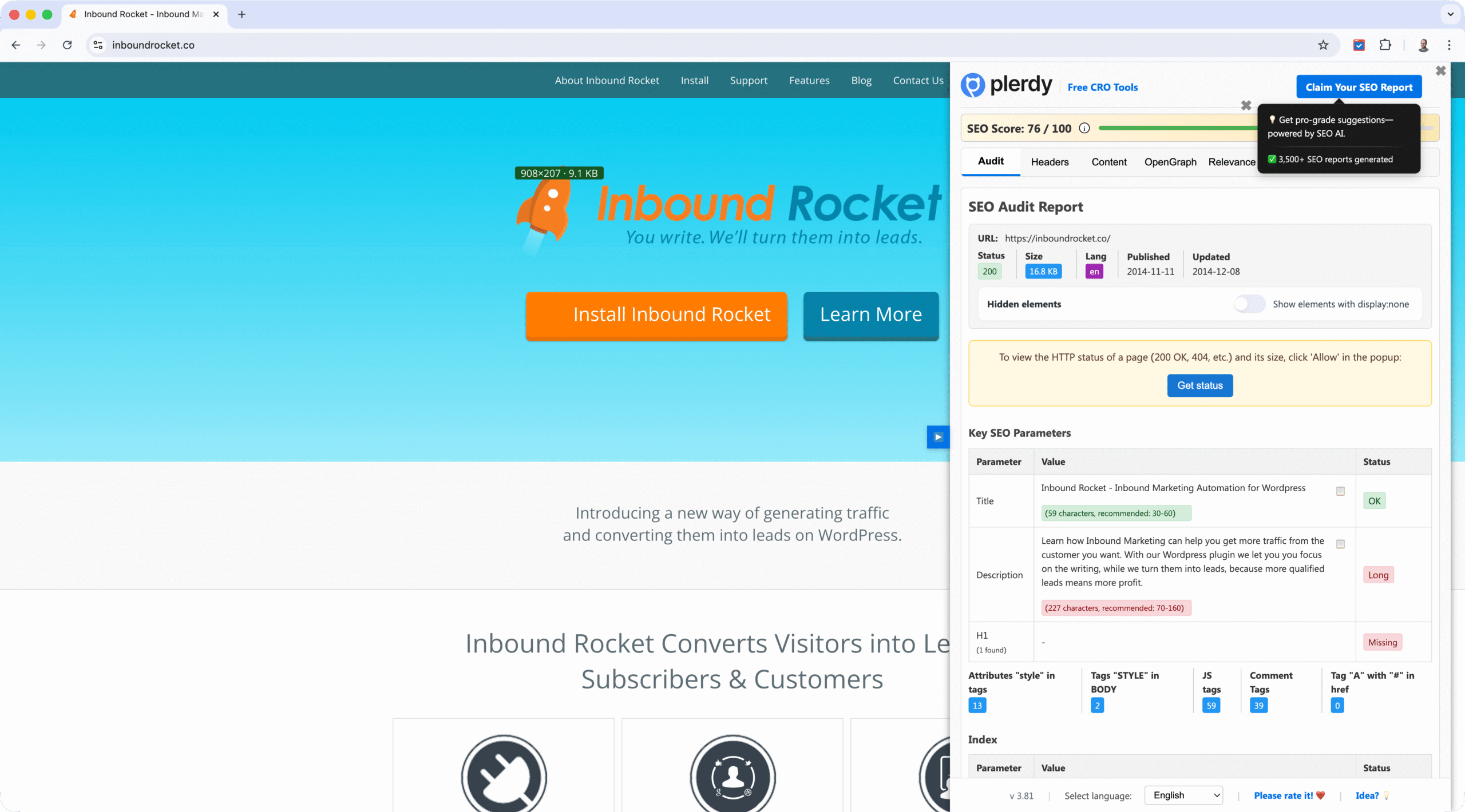 Plerdy Chrome Extension